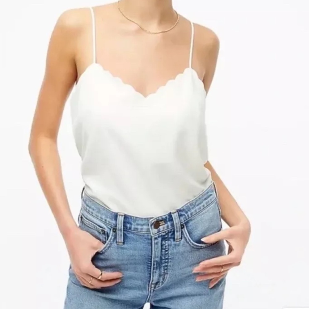 Enhance your wardrobe with this stylish Scalloped Cami Top from J.CREW